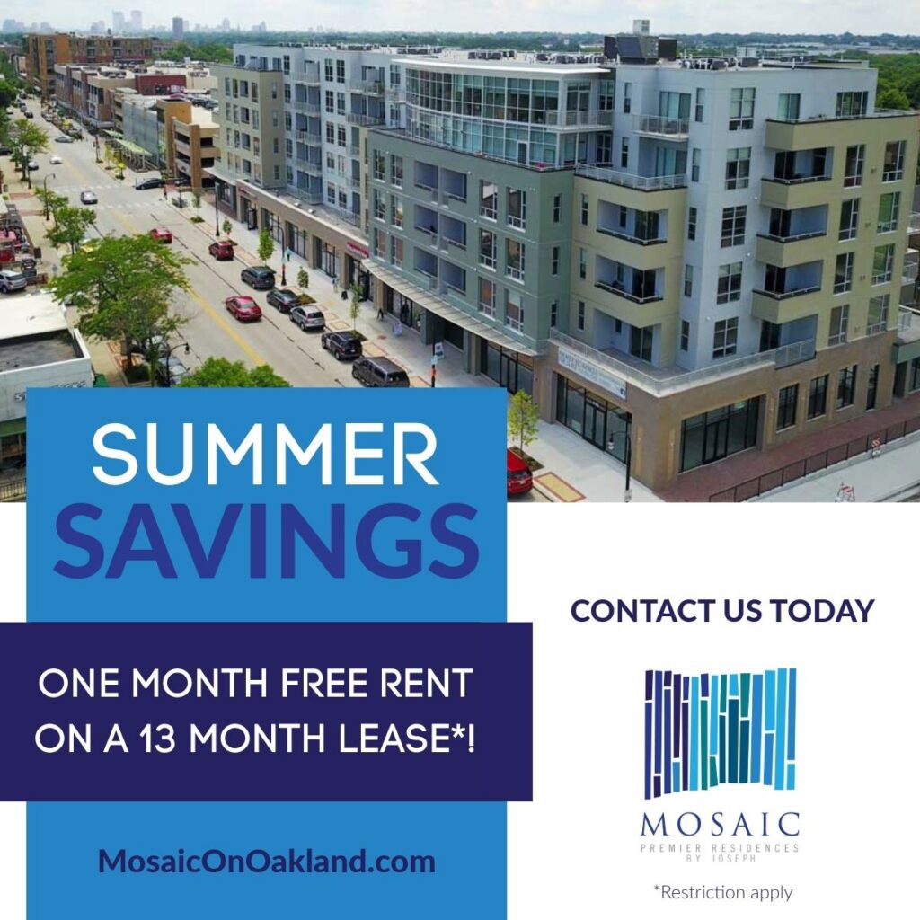 One month free rent on a 13 month lease!