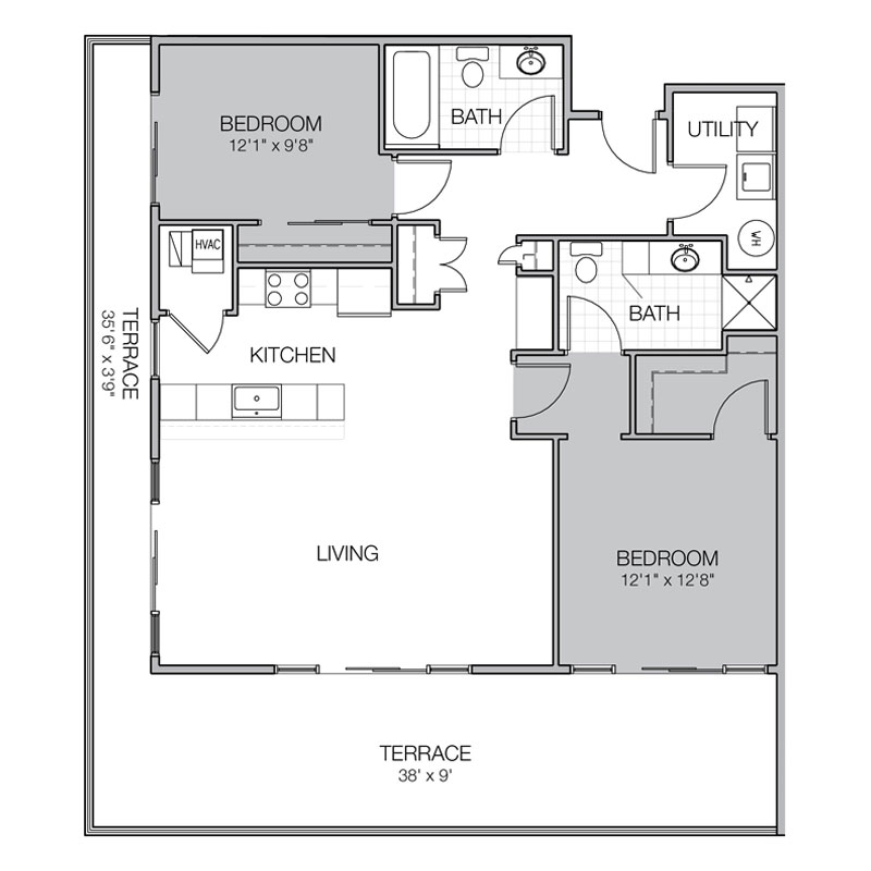 mosaic apartment floor plan bb